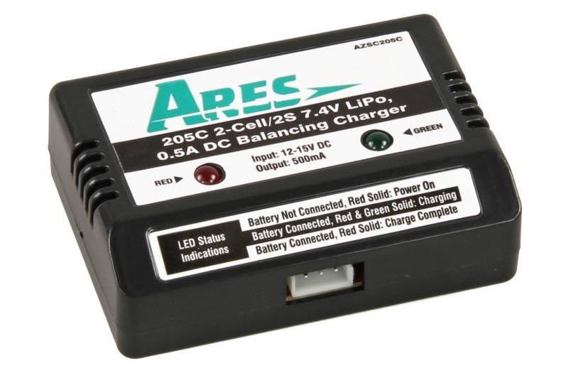 Ares DC Balancing Charger 0.5A, 0.5205C 2-Cell/2S 7.4V LiPo (Gamma 370)