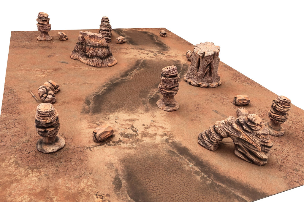Gamemat.eu 28mm Badlands Terrain Set for Warhammer, Age of Sigmar