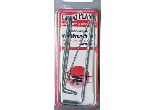 Great Planes 5 Piece Long Arm Hex Wrench Set