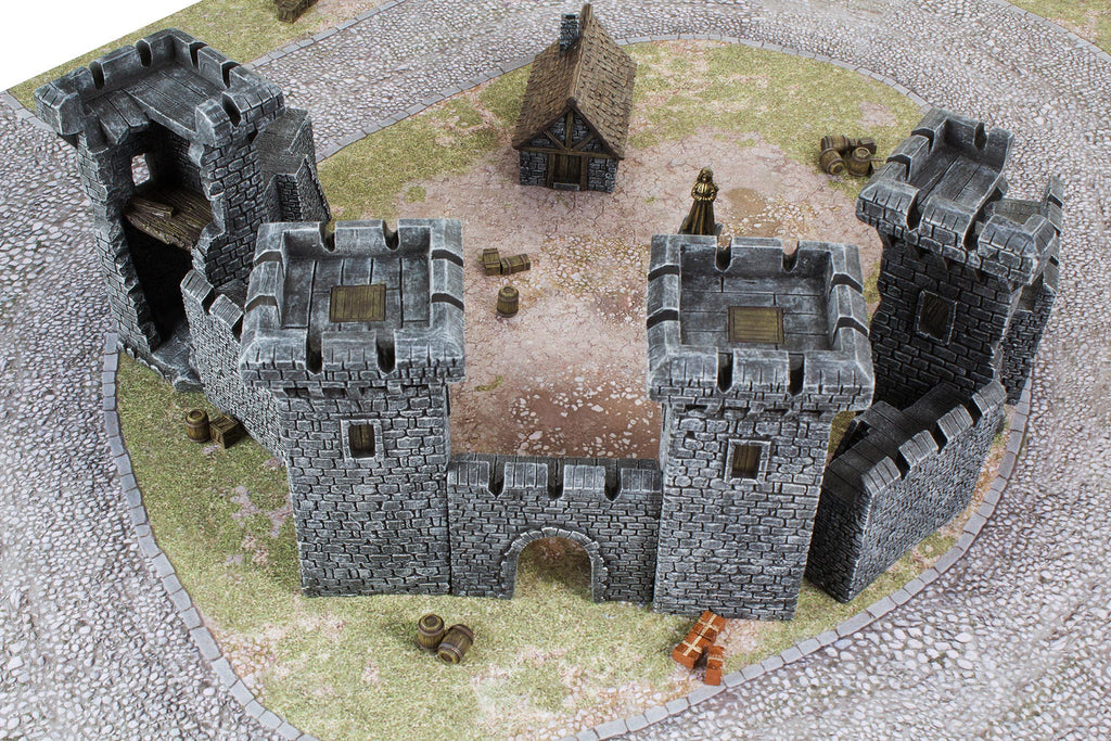 Gamemat.eu 28mm Medieval Castle Set Terrain Set for Warhammer, Age of Sigmar