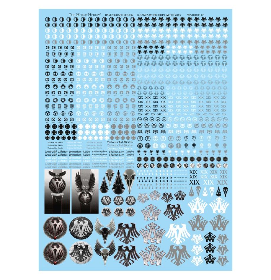Horus Heresy: Raven Guard Legion Transfer Sheet