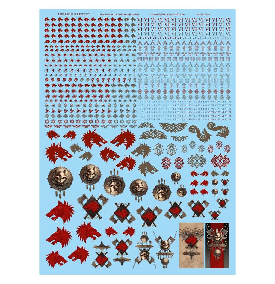 Horus Heresy: Space Wolves Legion Transfer Sheet