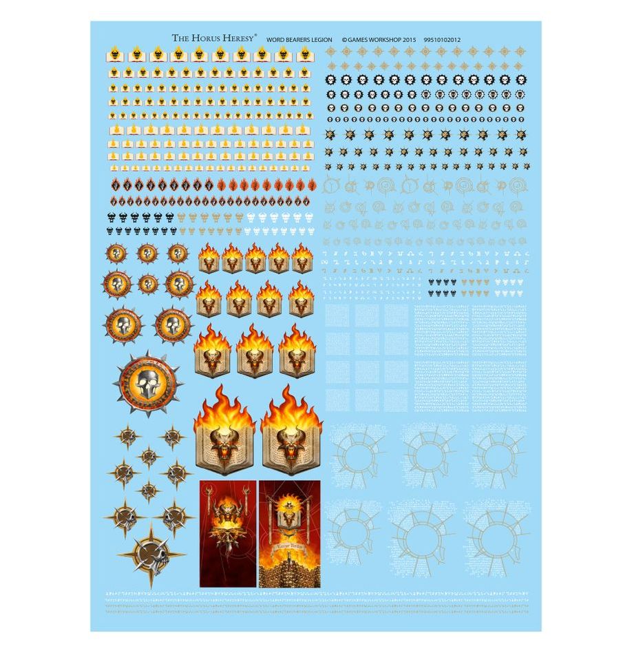 Horus Heresy: Word Bearers Legion Transfer Sheet