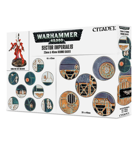 Warhammer 40K Sector Imperialis 25 & 40mm Round Bases
