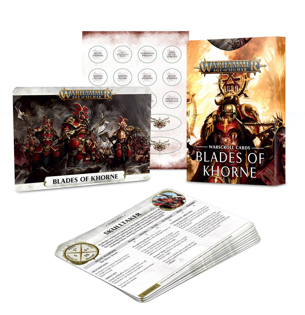 Warhammer 40K Blades of Khorne Warscroll Cards: Blades of Khorne