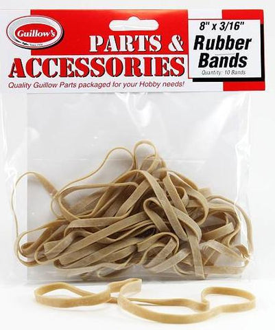 Guillows 8inx3/16in Rubber Band (10 rubber bands)