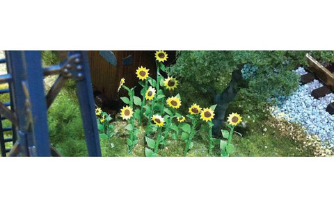 JTT 95523 Sunflowers, 1 Tall, HO-Scale, (16 per pack)
