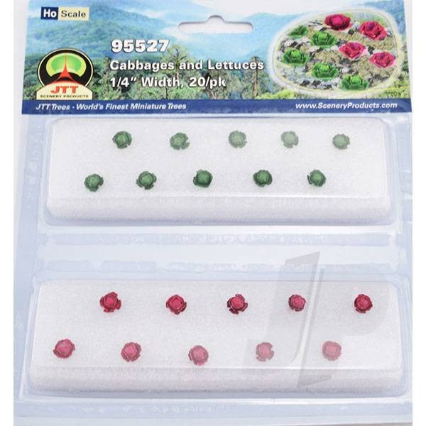 JTT 95527 Cabbage & Lettuce, 1/4 width, HO-Scale, (20 per pack)