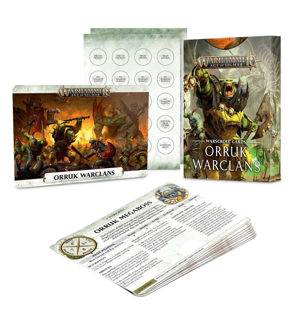 Warhammer Age of Sigmar Warscroll Cards: Orruk Warclans