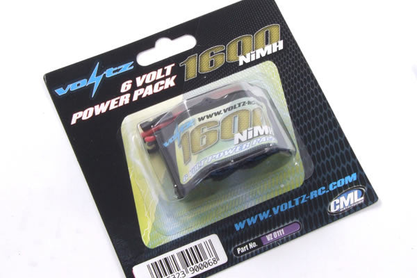Voltz 1600mAh 6.0V Receiver Pack (JR Plug) - Hump Pack