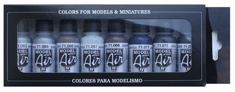 Vallejo Model Air Metallic 8 Colour Paint Set